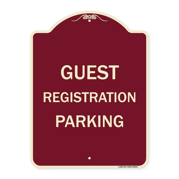 Signmission Guest Registration Parking Heavy-Gauge Aluminum Architectural Sign, 24" x 18", BU-1824-23923 A-DES-BU-1824-23923 - main